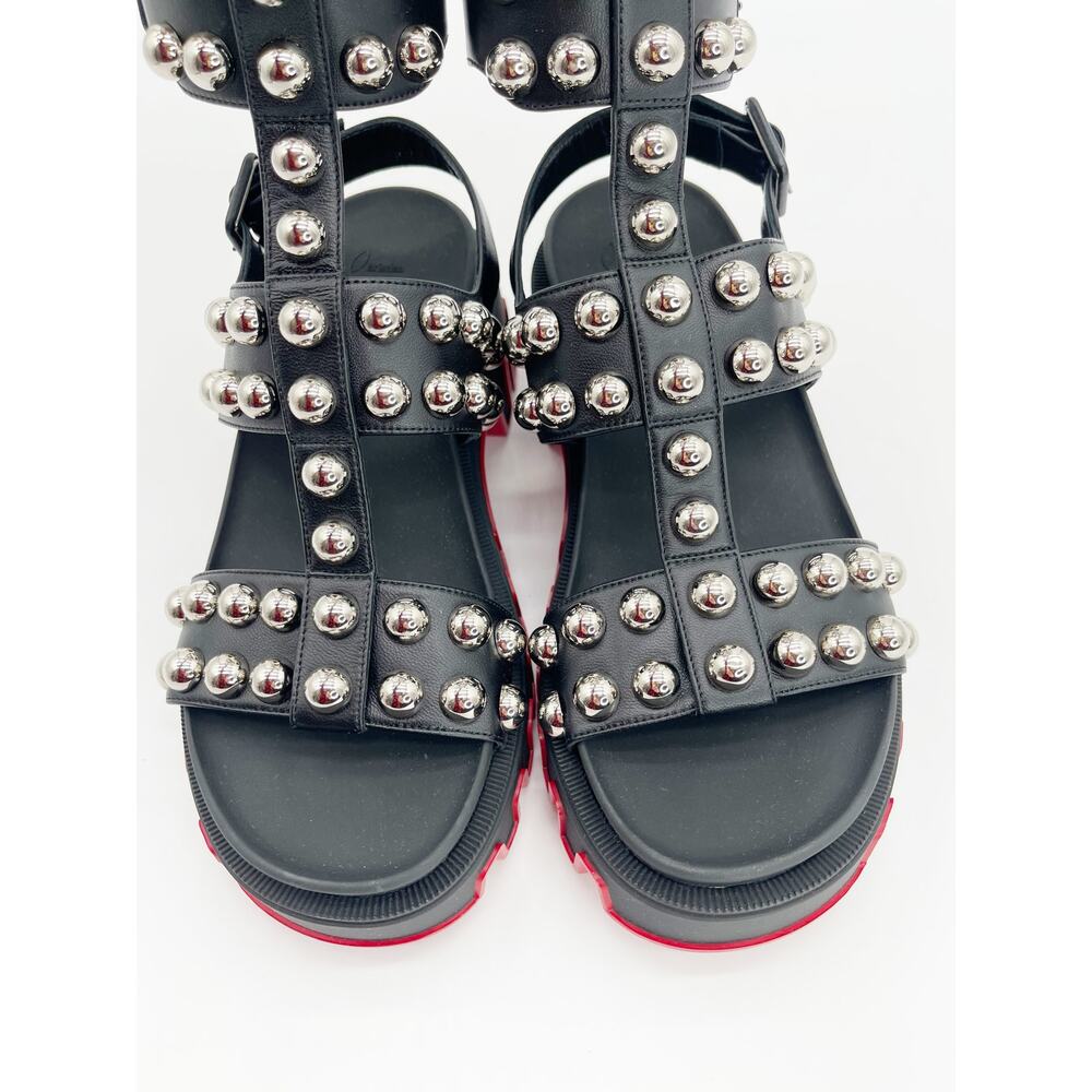 Christian Louboutin Gladiadune Black Studded Gladiator Lug Sole Sandals EU 36 - Picture 5 of 11